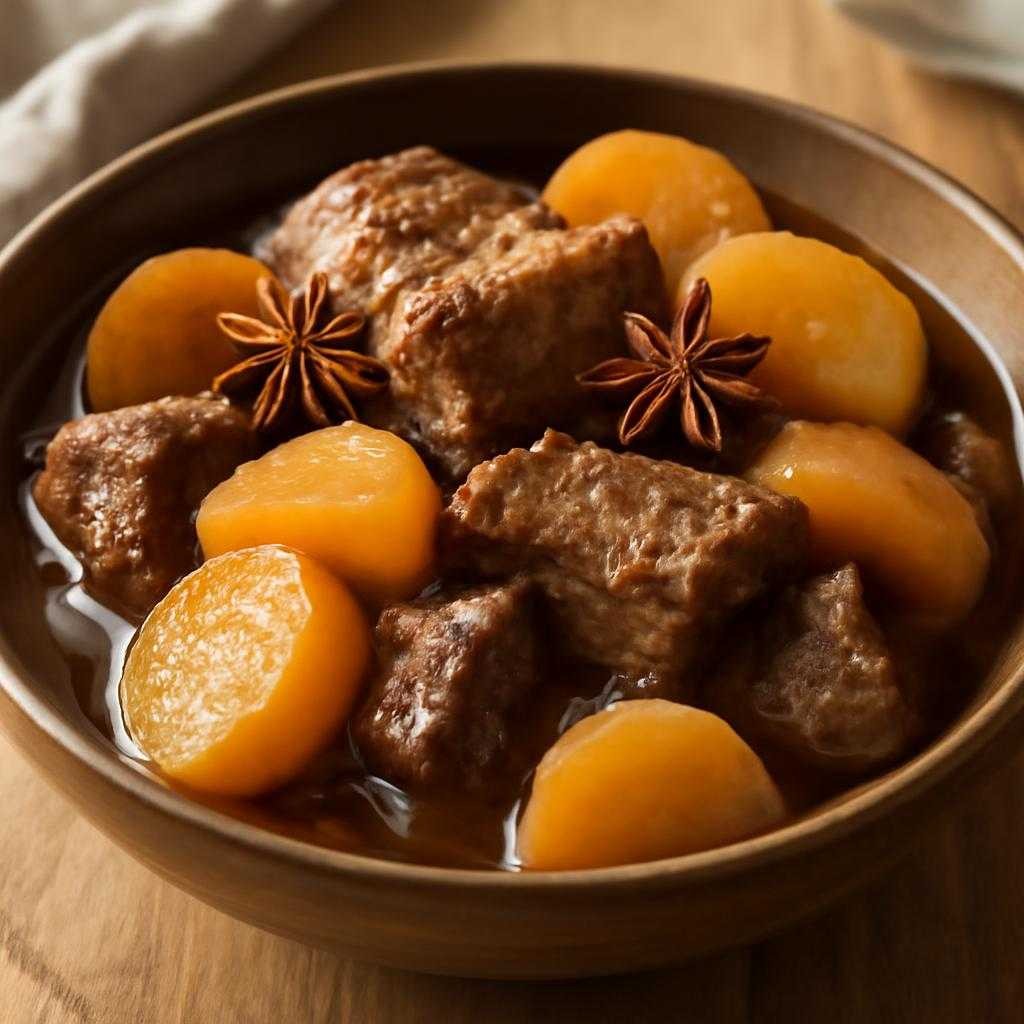 томленая говядина с редькой и звездчатым анисом