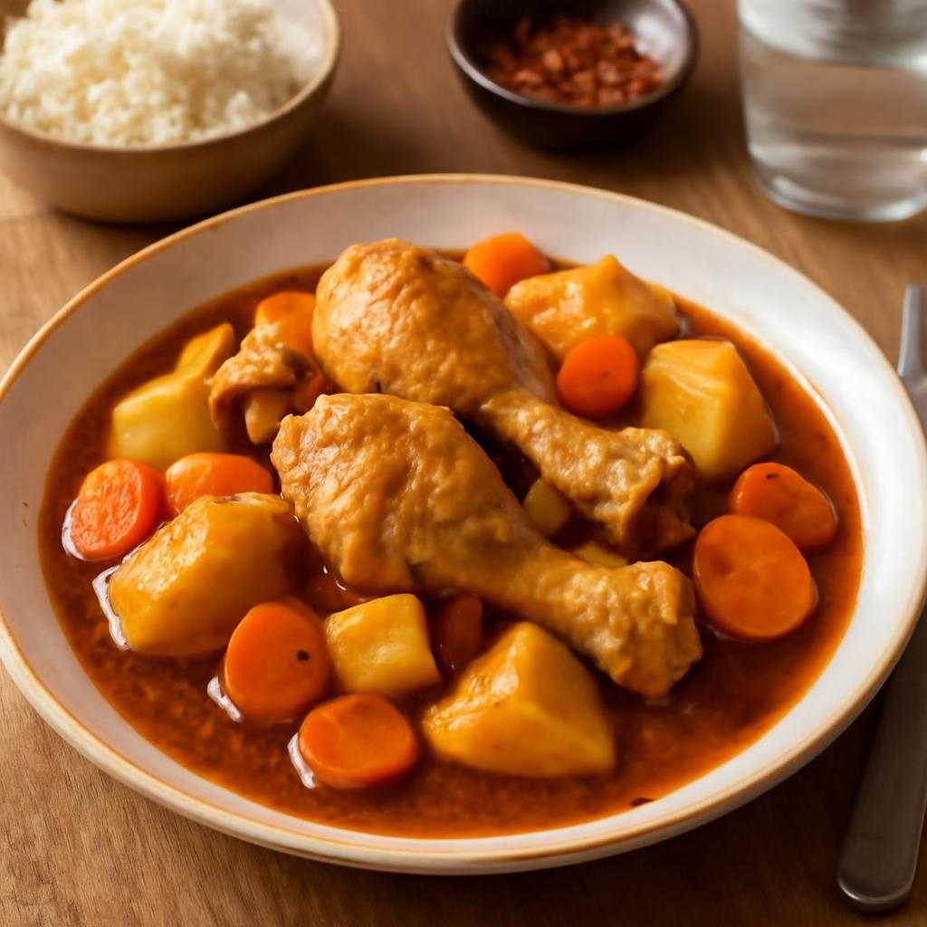 тушеная курица с картофелем и морковью по-китайски